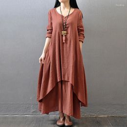 Casual Dresses WOMEN Spring/Summer A-Line V-Neck Dress Women's Long Sleeve Button Fashion Japanese Harajuku Simple Solid CHIC