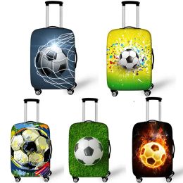 Accessories Foot Ball Print Suitcase Protective Covers Fire Trolley Luggage Protector for Man Boys Travel Accessories Elastic Bagage Cover