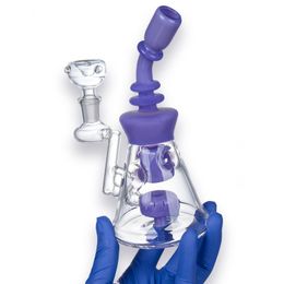Headshop214 GB108 Glass Water Bong Dab Rig Smoking Pipe About 19cm Height 14mm Male Tobacco Dome Glass Bowl Beautiful Bubbler Bongs