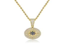 Pendant Necklaces Hip Hop Cubic Zirconia Paved Bling Iced Out Compass Pendants Necklace For Men Rapper Jewellery Gifts Drop6344668