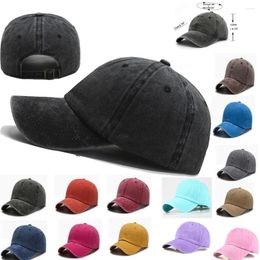 Ball Caps Baseball Cap Washed Cotton Hat Adjustable Style Plain Solid Blank Dad Men