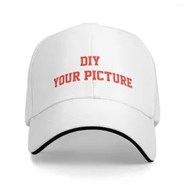Berets DIY Your Picture Baseball Caps Unisex Fitted Sun Hats Customized Customization Dad Hat Adjustable Snapback Summer