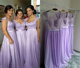 2019 Selling Lilac Bridesmaid Dresses Chiffon Long Maid of Honor Dress Beach Wedding Party Dresses Plus Size Evening Dresses8721170