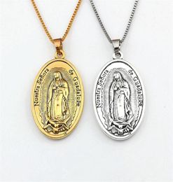 26pcs Lots Our Lady of Guadalupe DIVINO NINO Yo Reinare Oval Pendant Necklaces 23 6inches For Men Ms Jewelry Fashion Accessories1840207