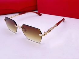 Fashion Classic Sunglasses For Men women Metal Frameless Frame UV400 Unisex Vintage Style Sunglasses Protection Eyewear With Box 3078