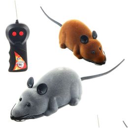 Dog Toys & Chews Funny Remote Control Rat Mouse Wireless Cat Toy Novelty Gift Simation P Rc Electronic Pet Selling Drop Delivery Home Dhwh3