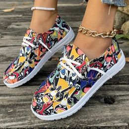 Casual Shoes Low Heel Lace-up Comfortable Sneakers 2024 High Quality Mixed Colours Adult Ladies Style Sewing Women's Vulcanize