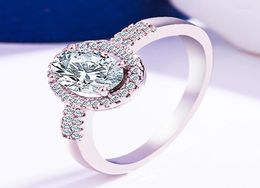 Wedding Rings Hollow Out Oval Zircon Ring Elegant Simple Ladies Proposal Manufacturers Whole6509227