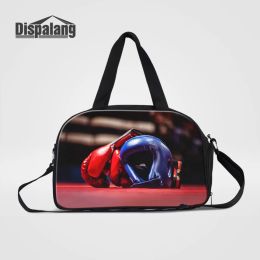 Bags Fashion Boxing Gloves Prints Business Travel Bags Clothes Organizer for Women Men Canvas Duffle Carry On Luggage Traveling Bag