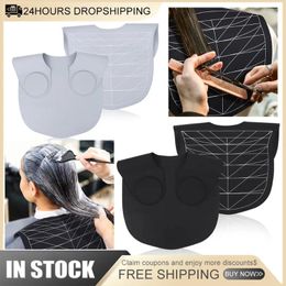 Bath Accessory Set Silicone Hair Cutting Guide Collar Waterproof Cape With Guidelines Weighted Dye For Salon Home