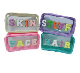 Cases New Clear Travel Make Up Cosmetic Bag Pouches Transparent Letter Patches Color Waterproof Cosmetic Toiletry Bag Organizer Gift