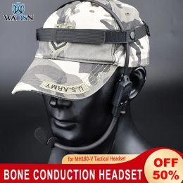 Accessories Airsoft Tactical MH180V Headphones Bone Conduction Signal Headset With Microphone Hunting Gun Earphone Accessories 7.0 plug PTT