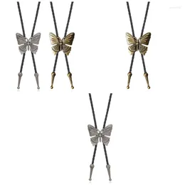 Bow Ties Bolo Tie For Men Western Cowboy Necktie With Alloy Butterfly Buckle Decors Dropship