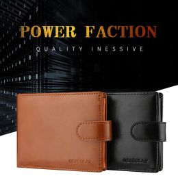 Wallets New Men PU Leather Vintage Purse Business Fashion Zipper Three Fold Short Wallets Hasp Coin Male MultiCard Horder Brand Wallet