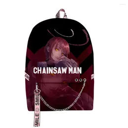 Backpack Hip Hop Cartoon School Bags Boys Girls Chainsaw Man 3D Print Oxford Waterproof Notebook Multifunction Shoulder Backpacks