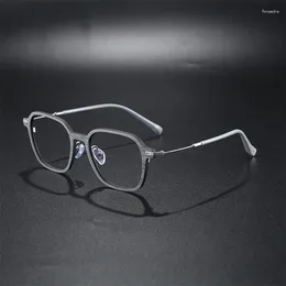 Sunglasses Frames Japanese Designer Brand Pure Titanium Square Glasses Frame Hand-made High Quality Myopic Eyeglasses Prescription