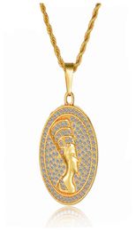 New Explosion Ancient Egyptian Sphinx Pharaoh Head High Hat Pendant Necklace Golden Jewelry African Gift6392444