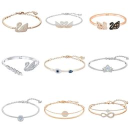 Swarovskis Jewellery High Quality Paired Swarovskis Element Crystal Gradient Swan Bracelet For Women Fashion Bracelet And Bracelet For Wom 5275