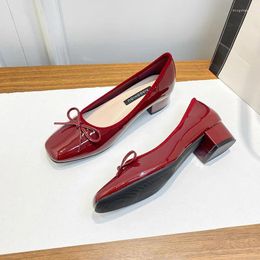 Dress Shoes Classic Female Flats Ballerina Women Fashion Square Toe Pleated Ballet Bow Knot Shallow Moccasin Casual Loafer