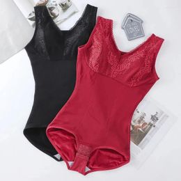 Women's Panties Warm And Plush Integrated Body Shaping Underwear For Fashionable Women Slimming Wine Red Tank Top Black