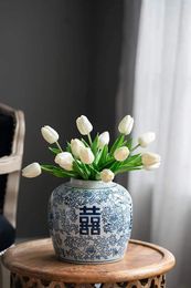 Bottles Blue And White Ceramic Ginger Jar With Lid Ancient Chinese Oriental Style Multi Purpose