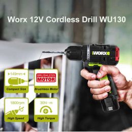 Boormachine WORX WU130X 12V Brushless Motor Drill Cordless Electric Drill Screwdriver 40N.m Power Tools Free return