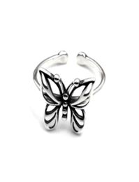 Hollow Delicate Cute Butterfly Antique Band Rings Adjustable Thai Silver Color Rings For Women Ladies Finger Simple Fashion Jewelr7005645