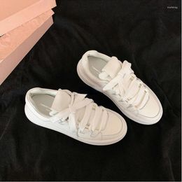 Casual Shoes Woman Genuine Leather Thick Sole Sports Board Versatile Small White For Women Platform Sneakers