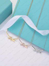 Designer rope knot necklace female stainless steel couple with diamond gold chain pendant neck luxury jewelry gift girlfriend acce4227684