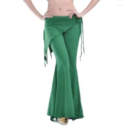 Stage Wear Tribal Fusion High Waist Flare Trousers Practice Pants With Panel Side Slits Gothic Belly Dance