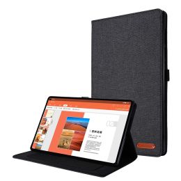 Wallets Case with Wallet Slot for Lenovo Tab M10 Plus 10.1 Inch TBX606X/X606F Fabric Leather Flip Cover+Pen