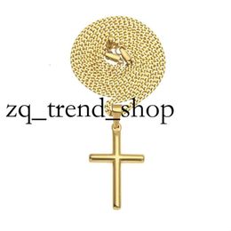 Mens Stainless Steel Cross Pendant Necklace Gold Sweater Chain Fashion Hip Hop Necklaces Jewelry 767