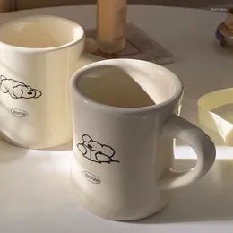 Mugs Creative Ceramic Coffee Mug Cartoon Dog Water Cup Breakfast Cereal Milk Retro For Office Couple Girls Gift