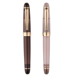 Pens Moonman / MAJOHN S7 Resin Dropper Fountain Pen Matte Transparent/Brown Iridium 0.38/0.5mm LargeCapacity Ink Storing Writing Pen