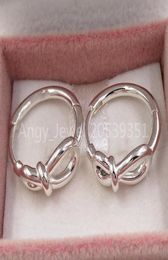 Infinity Knot Hoop Earrings Authentic 925 Sterling Silver Studs P Fits European Style Studs Jewellery Andy Jewel 298889C001855494