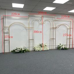 Party Decoration Rectangular Stage Arch Shiny Gold Wedding Backdrops Customised Version