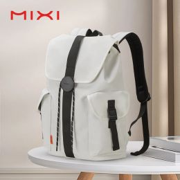 Backpacks Mixi New 16'' Laptop Backpack Men Waterproof Lightweight Casual Travel School Bags Women Outdoors Rucksack 17 Inch White M5228
