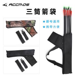 Packs 3Tube Hunting Archery Arrow Quiver Tube Arrow Holder Portable Back / Waist Arrow Bag For Recurve Bow Arrow Bag