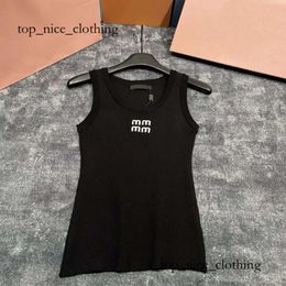 Summer Designer Womens Vest Women Tank Sling Fashion Colourful Letter Water Diamond Black Waist Exposed Tank Top Young Girl Sports Tight Womens Camis Miui Top 996