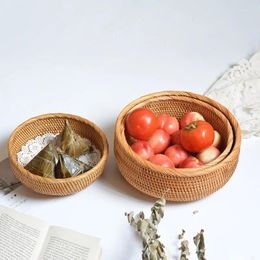 Storage Bottles Vine Woven Fruit Tray Basket Tabletop Coffee Table Miscellaneous Items