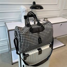 Bags Oxford Houndstooth Travel Duffle Bag Large Capacity Women Fitness Sports Bag Luxury Hand Luggage Bag Female Designer Weekend Bag