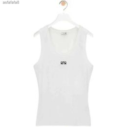 Embroidery Tank Top Summer Short Slim Navel Exposed Outfit Elastic Sports Knitted Tanks 6AK7