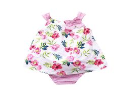 Summer new baby girl clothes Newborn Outfits floral tank Topsbows Ruffle Shorts Baby Suit Infant sets baby girl designer clothes 7469681