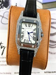 2019 Famous Design Shine Diamonds Women Watch Quartz Square Dial Face Lady Wristwatch Watch Rose Gold Jewelry drop Colorf5280238