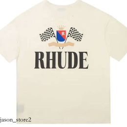 RH Designers Mens Rhude Embroidery T Shirts for Summer Mens Tops Letter Polos Shirt Womens Tshirts Clothing Short Sleeved Large 425