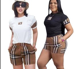 Women's Clothing Designer Women's Tracksuit T-shirt Shorts Luxury brand Casual Set J2974