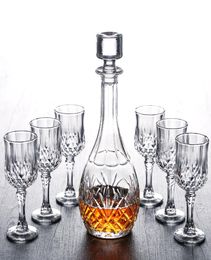 Highgrade Drinkware Good quality crystal Wine set Creative Vodka Wine Decanter Whisky Glasses set Wine bottle and cups set7535802