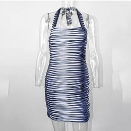 Casual Dresses Elegant Womens Halter For Party 2024 Spring Summer Dress Fashion Sexy High Waist Sleeveless Bodycon Vestidos Mujer