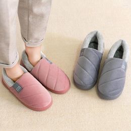 Slippers Big Size Women Men Warm Home Couples Winter Plush Slides Comfortable Floor Flats Indoor Bedroom Non Slip Shoes