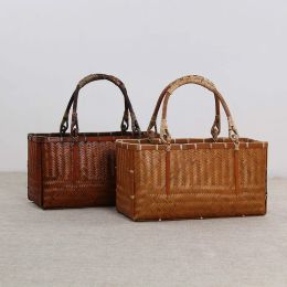 Bags Women Bags 2019 New Japanese Style Bamboo Bag Handmade Woven Tea Set Ladies Vintage Summer Beach Bag High Quality Bolsos Mujer